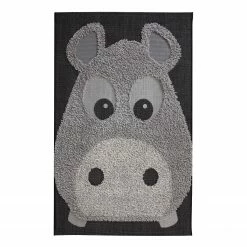 Top Square Kinderteppich Vendee VII - Kunstfaser - Schwarz