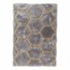 Flair Rugs Hochflorteppich Honeycomb - Polyester - Grau - 120 x 170 cm
