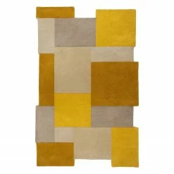 Flair Rugs Wollteppich Collage - Wolle - Beige / Gelb - 120 x 180 cm