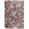 Flair Rugs Hochflorteppich Nuru - Polypropylene - Grau / Rosa - 120 x 170 cm