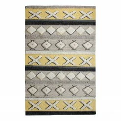 Top Square Wollteppich Epic - Baumwolle / Polyester - Gelb / Beige
