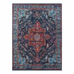 Nouristan Kurzflorteppich Azrow - Polypropylen - Blau - 160 x 230 cm