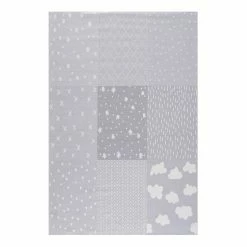 Happy Rugs Kinderteppich Patchwork - Polyester / Baumwolle - Hellgrau / Weiß - 90 x 160 cm