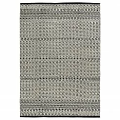 Astra Wollteppich Claudia II - Wolle / Nylon / Baumwolle - Schwarz / Weiß - 200 x 300 cm