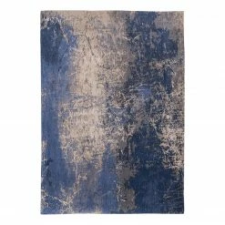 Louis De Poortere Kurzflorteppich Cracks - Baumwolle / Polyester - Blau / Beige - 170 x 240 cm