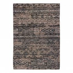 Louis De Poortere Kurzflorteppich Kilim Black Rabat - Baumwolle - 170 x 240 cm