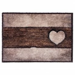 Astra Fußmatte Pure und Soft Holz Herz - Kunstfaser - Sand