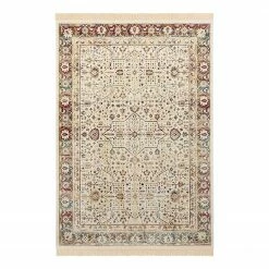 Nouristan Kurzflorteppich Modern Belutsch - Viskose / Baumwolle - Beige - 160 x 230 cm