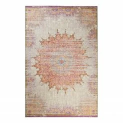 Wecon Home Kurzflorteppich Sunkissed - Kunstfaser - Lavendel / Cremeweiß - 130 x 190 cm