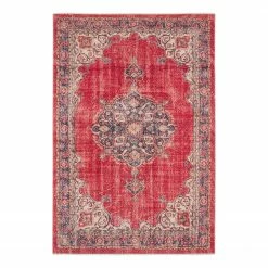Nouristan Teppich Sarouk Sangar - Baumwolle / Polyester Chenille - Rot - 120 x 170 cm