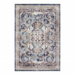 Nouristan Teppich Baroque Imperior - Baumwolle / Polyester Chenille - Blau / Beige - 120 x 170 cm