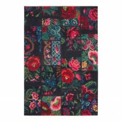 Nouristan Teppich Rose Kelim Patchwork Dolnar - Baumwolle / Polyester Chenille - Rot / Mehrfarbig - 160 x 230 cm