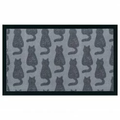 Top Square Fußmatte Katze II - Polyamid - Grau
