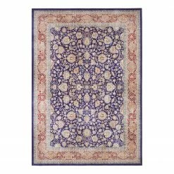 ELLE DECORATION Teppich Keshan Maschad - Webstoff - Marineblau - 80 x 150 cm