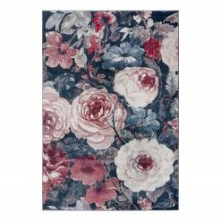 Mint Rugs Kurzflorteppich Peony - Polypropylen - Rot / Blau - 80 x 150 cm