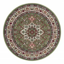 Nouristan Kurzflorteppich Parun Täbriz II - Polypropylen - Grün