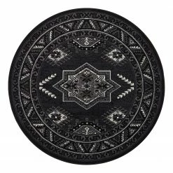 Nouristan Kurzflorteppich Saricha Belutsch II - Polypropylen - Schwarz