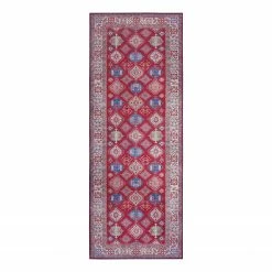 Nouristan Läufer Bedri Kazak - Polyester - Rot / Mehrfarbig