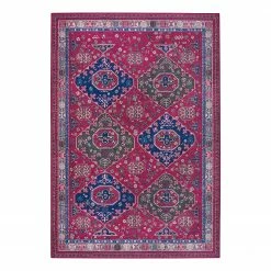 Nouristan Kurzflorteppich Tuan Belutsch - Polyester - Weinrot - 160 x 230 cm