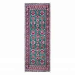 Nouristan Läufer Aren Kazak - Polyester - Grün / Rot