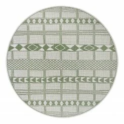 Top Square Teppich Irvillac II - Polypropylen - Grün - Durchmesser: 160 cm