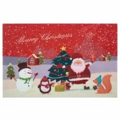 Top Square Fußmatte Ychoux - Polyethylen - Rot / Mehrfarbig