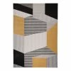 Top Square Kurzflorteppich Salzgitter - Kunstfaser - Grau / Gelb - 140 x 200 cm