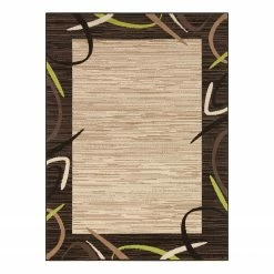 Top Square Kurzflorteppich Bezons - Polypropylen - Braun / Grün - 180 x 260 cm