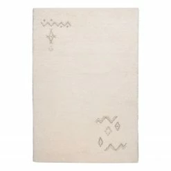 THEKO die markenteppiche Kurzflorteppich Royal Maroc I - Schurwolle / Baumwolle - Beige - 140 x 200 cm