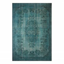 Top Square Kurzflorteppich Lesquin - Polyester - Petrol - 200 x 290 cm