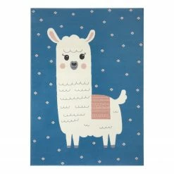 Hanse Home Kinderteppich Lama Monty - Polypropylen - Himmelblau - 120 x 170 cm