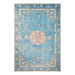 Top Square Kurzflorteppich Boussan - Polyester - Hellblau - 160 x 230 cm