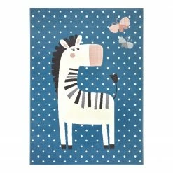 Hanse Home Kinderteppich Zebra Funny - Polypropylen - Himmelblau - 120 x 170 cm