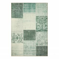 Top Square Kurzflorteppich Lillemer - Polyester - Grün - 80 x 150 cm