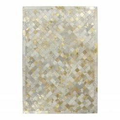 Kayoom Kurzflorteppich Lavish 210 - Leder - Gold - 160 x 230 cm