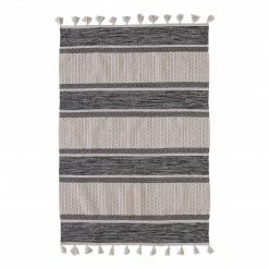 Top Square Kurzflorteppich Puffy IX - Baumwolle - Beige / Grau