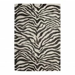 Kayoom Kurzflorteppich Sinai 125 - Viskose - Schwarz / Creme - 160 x 230 cm