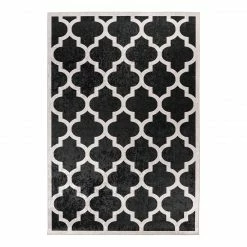 Kayoom Kurzflorteppich Sally 125 - Kunstfaser - Schwarz / Creme - 160 x 230 cm