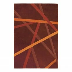Kayoom Kurzflorteppich Joy I - Acryl - Braun / Orange - 70 x 140 cm