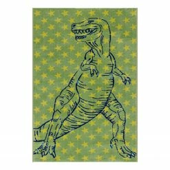 Kayoom Kinderteppich Sun T-Rex - Micropolyester - Grün