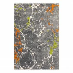 Kayoom Kurzflorteppich Move IV - Kunstfaser - Grau - 80 x 150 cm