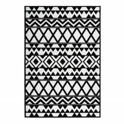 Kayoom Kurzflorteppich Esperanto VI - Kunstfaser - Schwarz / Weiß - 160 x 230 cm