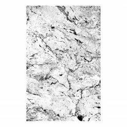 Top Square Kurzflorteppich Marble - Baumwolle / Polyester - Grau / Schwarz - 200 x 300 cm