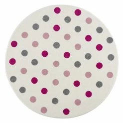 Happy Rugs Kinderteppich Confetti - Polypropylen - Altrosa / Creme - Durchmesser: 160 cm