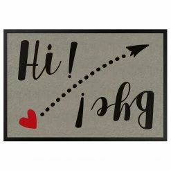 Bilderwelten Fußmatte Hi Bye - Mischgewebe - Grau - 60 x 40 cm