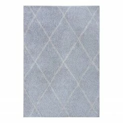 Top Square Hochflorteppich Ylamaa - Kunstfaser - Grau / Creme - 140 x 200 cm