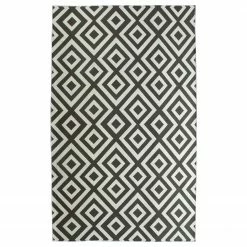 Top Square In-/Outdoorteppich Saal - Kunstfaser - Elfenbein / Grau - 160 x 230 cm