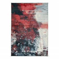 Top Square Kurzflorteppich Doolin - Kunstfaser - Schwarz / Rot - 200 x 290 cm