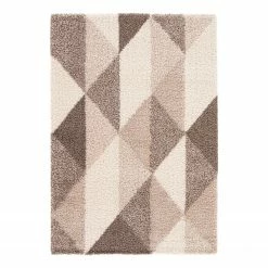 Top Square Hochflorteppich Asta IV - Kunstfaser - Braungrau