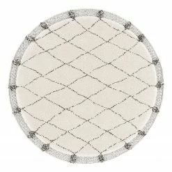 Top Square Kurzflorteppich Maaret - Kunstfaser - Weiß / Schwarz